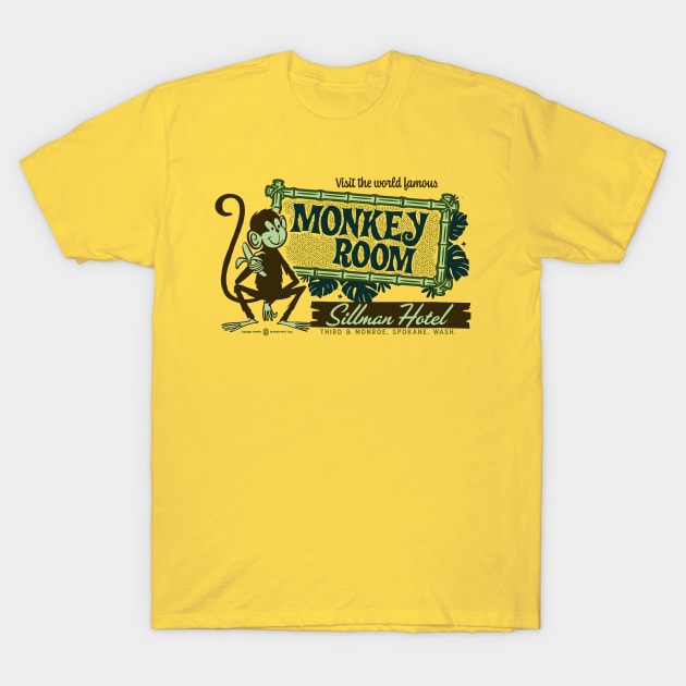 World Famous Monkey Room Vintage Spokane Washington T-Shirt by StudioPM71